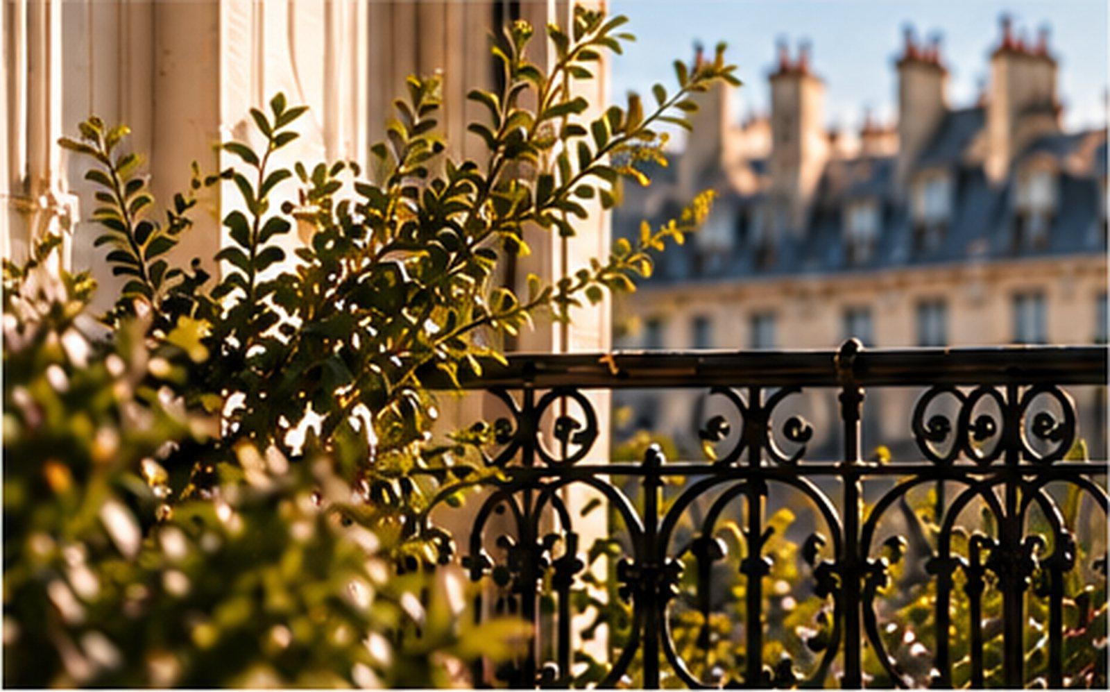 Façade haussmannienne et balcon végétalisé à Paris